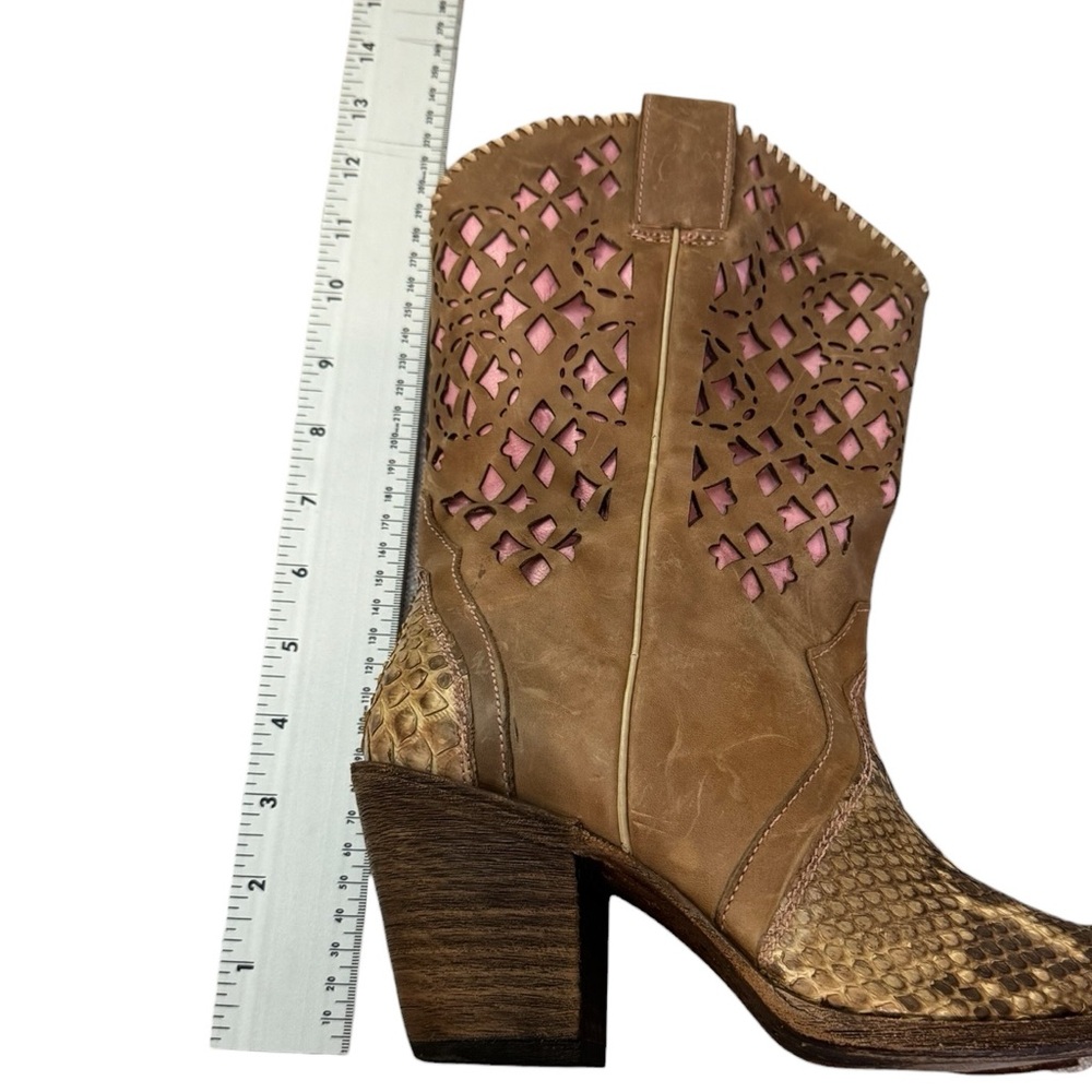 Corral Snakeskin Laser Cut Western Boots Size 9M - Picture 13 of 15